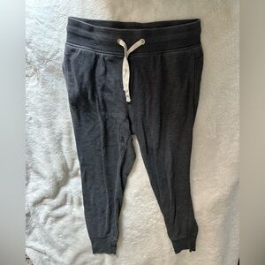 Dark gray sweatpants with drawstring